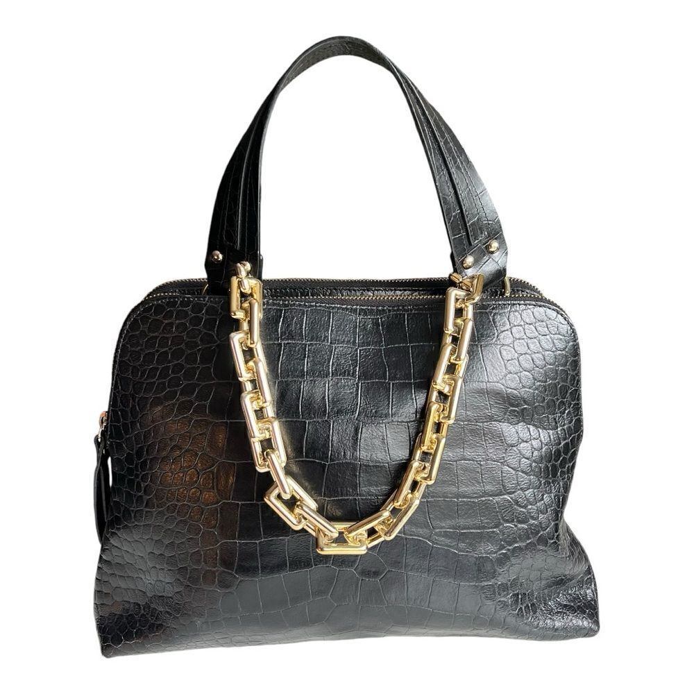 Italian Leather Handbag Claudia Firenze - Black